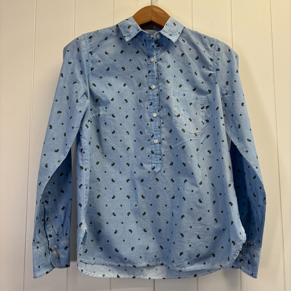 J Crew Academia Paisley Button Down Shirt Womens Small Western Business Casual
